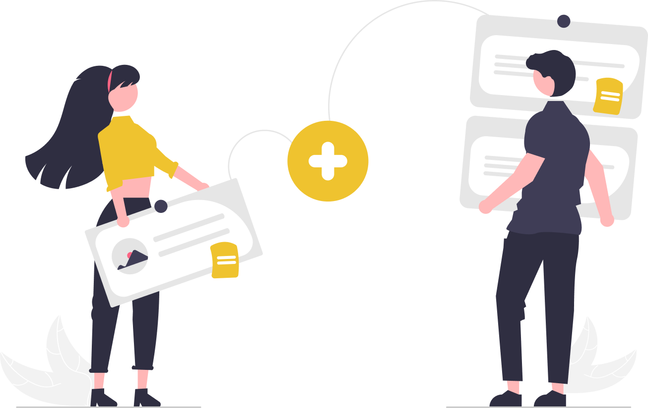 Illustration of a team onboarding together