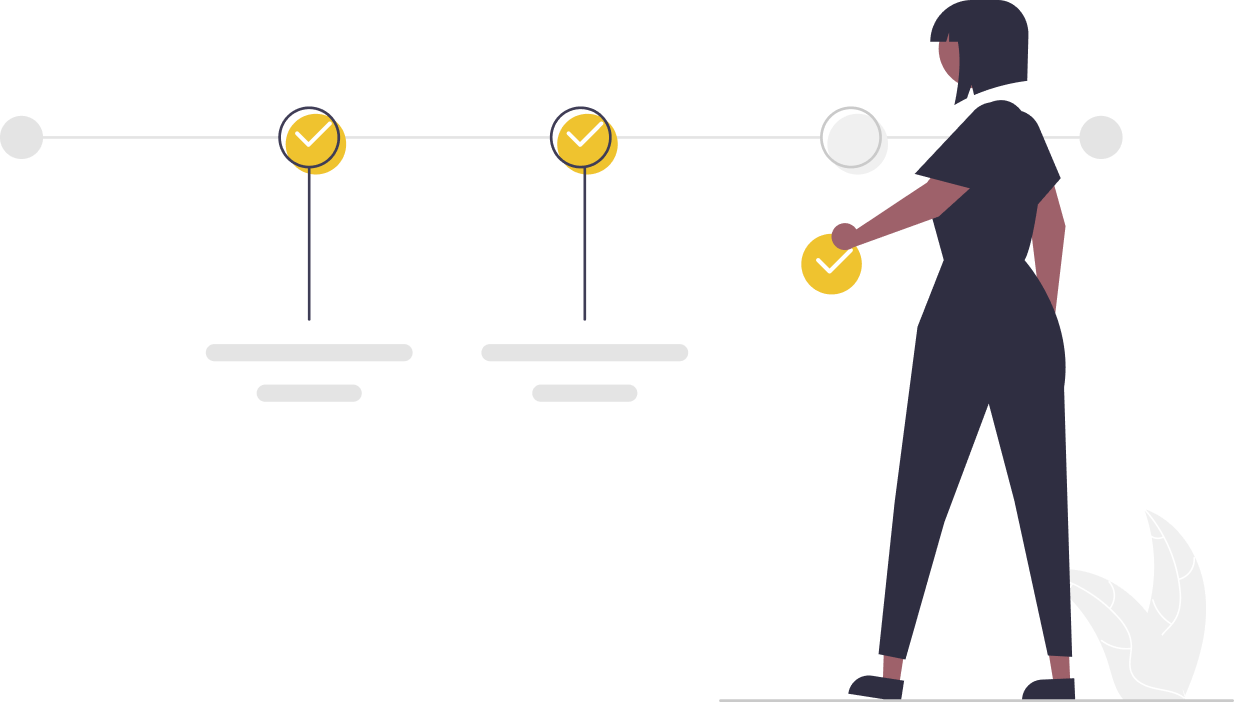 Illustration of completed steps and progress tracking