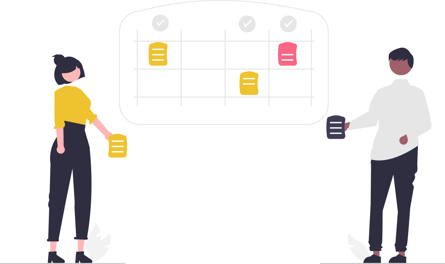 Illustration of a team assembling an EH&S plan